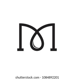 letter m drop water design logo vector