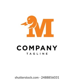 Letter M Duck Head Logo Symbol Vektorgrafik