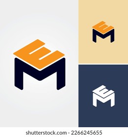 Buchstaben M E Logo Design Vektor