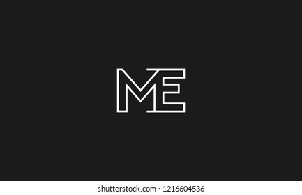 LETTER M AND E LOGO WITH NEGATIVE SPACE EFFECT FOR LOGO DESIGN OR ILLUSTRATION USE