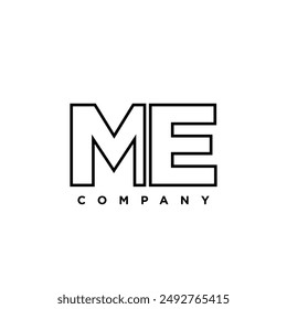 Letter M and E, ME logo design template. Minimal monogram initial based logotype.