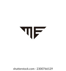 Letter M and E wings geometric symbol simple logo vector