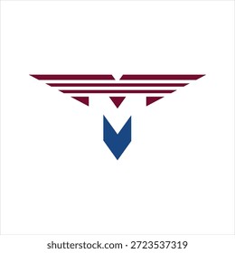 Letra M eagle Design Logotipo Concepto Vector Plantilla