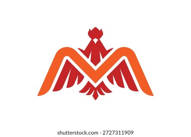 Letra M Águila Logo Diseño de iconos. Símbolo fuerte Abstractas del concepto del pájaro de Phoenix para la logística, la aviación, la seguridad, y el logotipo de la marca del Equipo del deporte