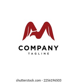 Letter M und Eagle-Logo, Vektorgrafik-Vorlage