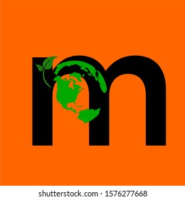 
letter m earth and leaf logo templates