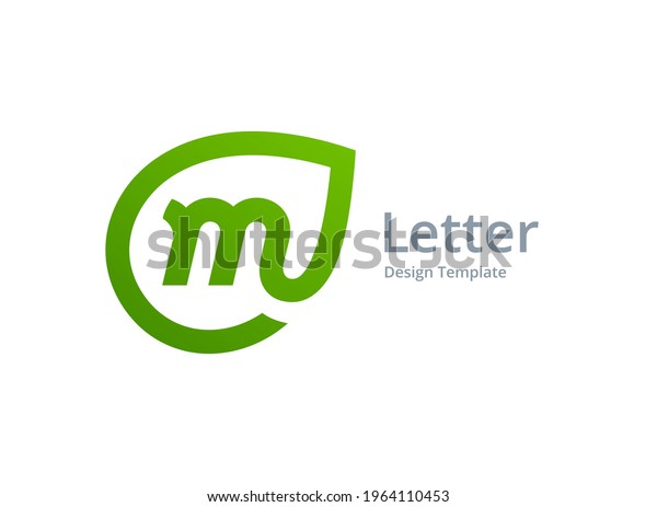 Letter M Eco Leaves Logo Icon Design Template Elements