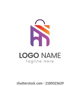 Letter A M eCommerce Bag Logo Design Template