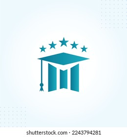 Letter M Education Hat Star Logo Template In Modern Creative Minimal Style Vector Design