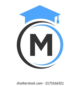 Letter M Education Logo Template. Education Logotype Concept With Alphabet M Vector Element