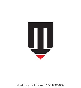 letter m education pen geometric design vector