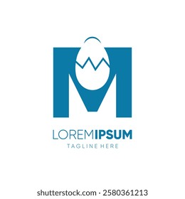 Letter M Egg Logo Design Vector Icon Graphic Emblem Symbol Illustration