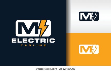 der Buchstabe M Elektro-Logo