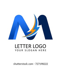 Letter m ELECTRICAL Alphabet Logo