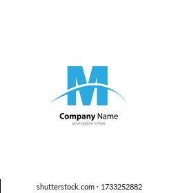 letra m concepto de logotipo elegante con fondo blanco