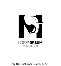 Letter M Elephant Logo Design Vector Icon Graphic Emblem Illustration Symbol