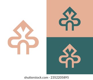 vector de diseño del logotipo del emblema M de la letra