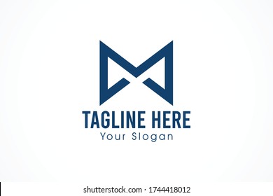 letter m envelope flat line logo