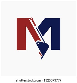 Letter M excavator logo