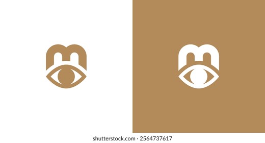 Letter M with Eye Logo Design