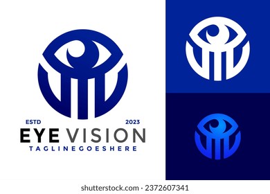 Letter M Eye Vision Business Company Logo design vector symbol icon illustration