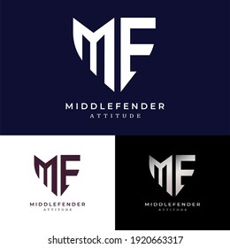 letter M and F of logo design with with color