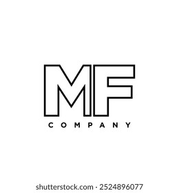 Letter M and F, MF logo design template. Minimal monogram initial based logotype.