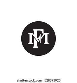 letter M and F monogram circle logo