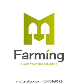 Letter M farm vector logo template. Suitable for nature and agricuture company.