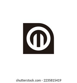 Letter m file, circle geometric symbol simple logo vector