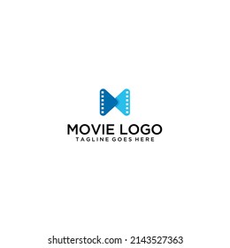 Letter M film logo design vector