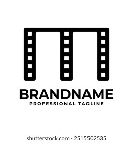 Logotipo de la película de la letra M, perfecto para los estudios de la producción del cine o del cine