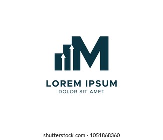 Letter M Financial Chart Logo Design