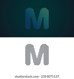 vector de logotipo de huella dactilar M