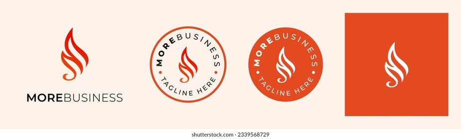 Logo-Design der Letter M-Feuerflamme. M Feuerbuchstabe Logo, Vektordesign geeignet für Geschäftsmarke