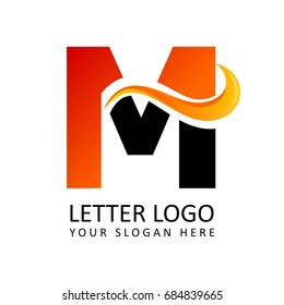 Letter M Fire Logo