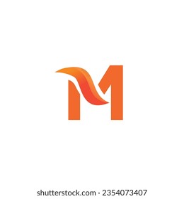 Letter M Fire Logo icon vector template
