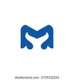 Buchstabe M Fish Wave-Logo 