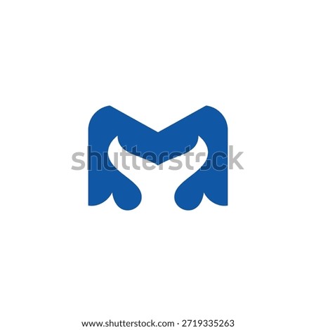 Letter M Fish Wave Logo 