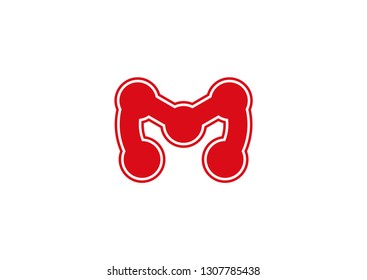 Letter M fitness logo design vector