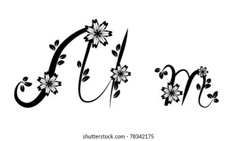 Letter M (floral font)
