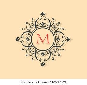 Letter M Floral monogram.