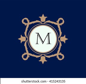 Letter  M Floral monogram.