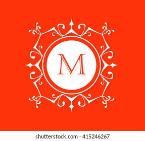 Letter  M  Floral monogram.