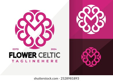 Letra M Flor Celta Ícone Vetor Design. Ilustração de designs de logotipos simples e criativos