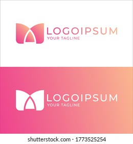 Letter M or Flower Elegant Logo Design