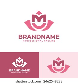 Letter M Flower Logo, for business related to flower with M initials