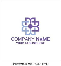 letter M flower logo vector