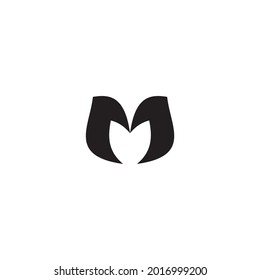 letter m flower simple symbol logo vector