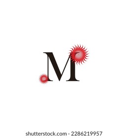 Letter M flowers geometric symbol simple logo vector